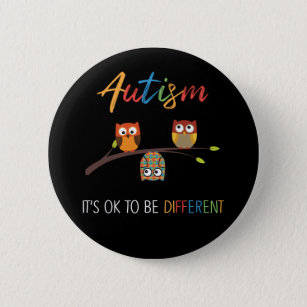 Puzzle Owl Cute Autism Awareness Autistic Kid 2 Inch Round Button