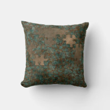 Puzzle oxidized metal throw pillow