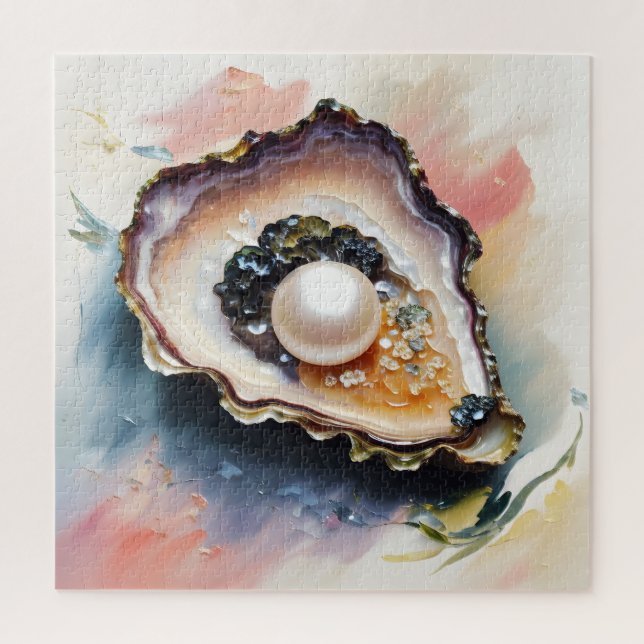 Puzzle Oyster Pearl Shellfish Art (Vertical)