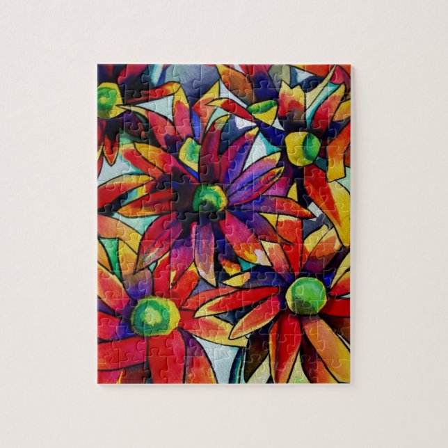 Puzzle Paille marguerite art fleur sauvage multicolore (Vertical)