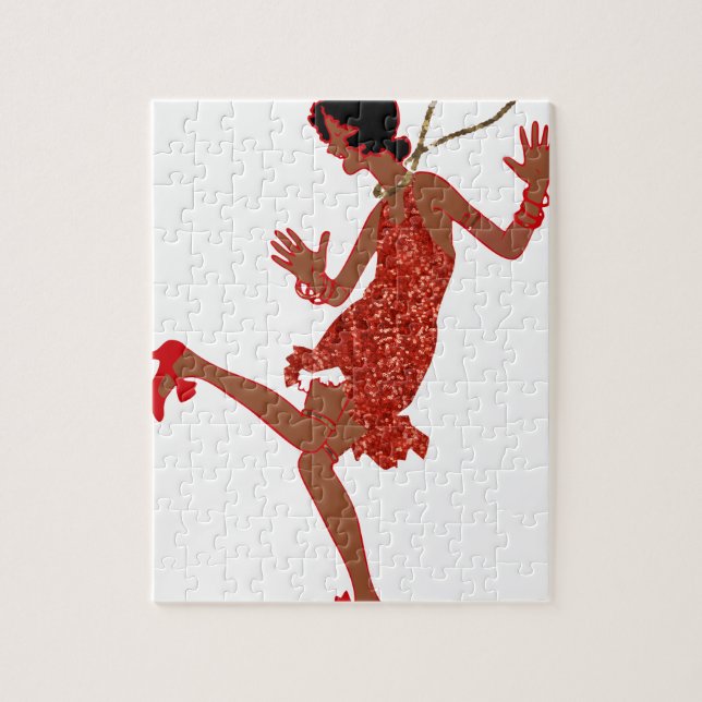 Puzzle paillette noire rouge (Vertical)