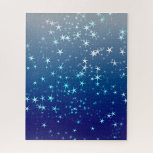 Puzzle Paillettes de Noël Étoiles Ciel Bleu