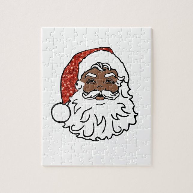Puzzle paillettes noir santa claus (Vertical)