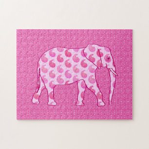 Puzzle Paisley Elephant, Ice Pink et Fuchsia