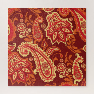 Puzzle Paisley, fleurs : motif sans couture décorative