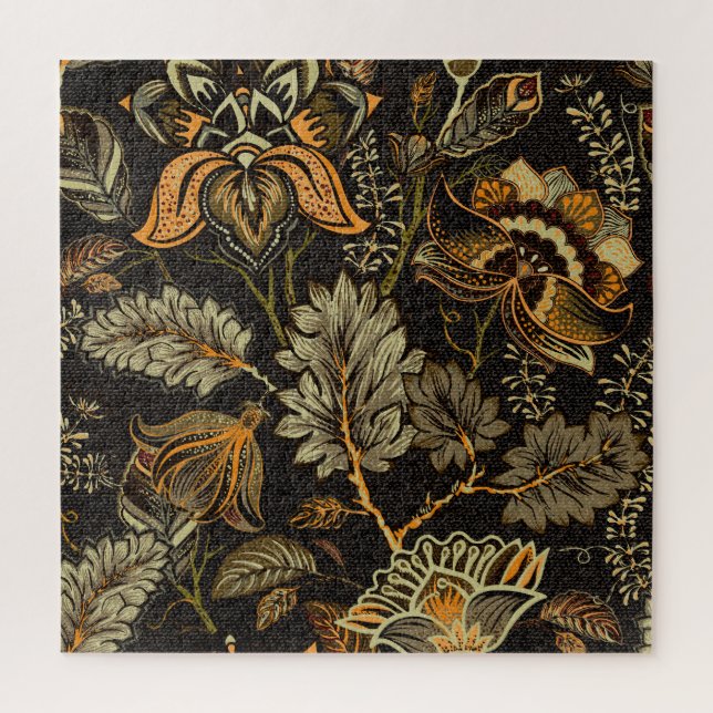 Puzzle Paisley floral indien, motif sans couture ethnique (Vertical)
