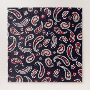 Puzzle Paisley indien traditionnel, motif de marine.