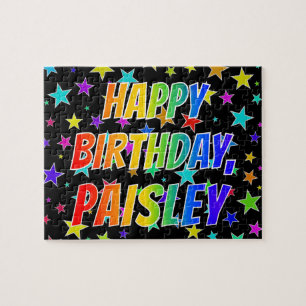 Puzzle "PAISLEY" Prénom, Amusant "HEUREUX ANNIVERSAIRE"