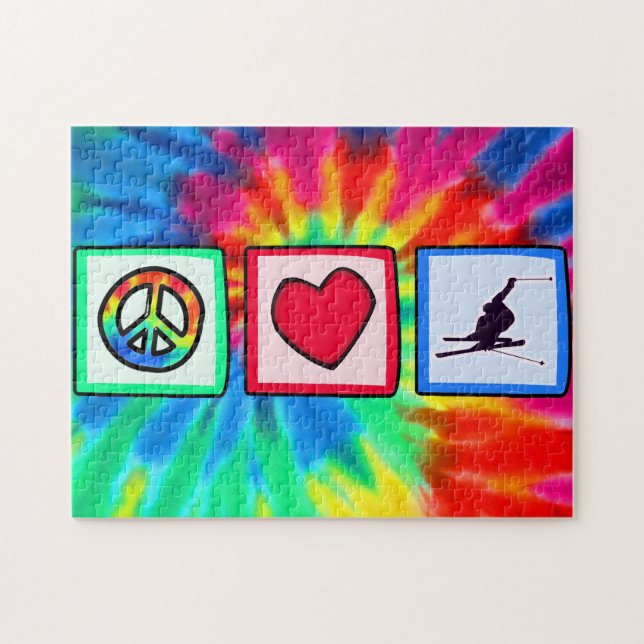 Puzzle Paix, amour, ski de neige (Horizontal)