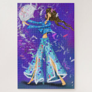 Puzzle Pajama Party Girl - Combat Coussin - Fun Night