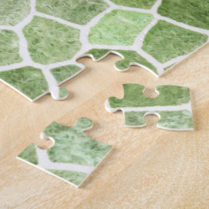 Puzzle Pale Green Patchwork Terrazo Motif