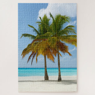 Puzzle Palm Trees Beach Blue Sea Sky Sunny Day