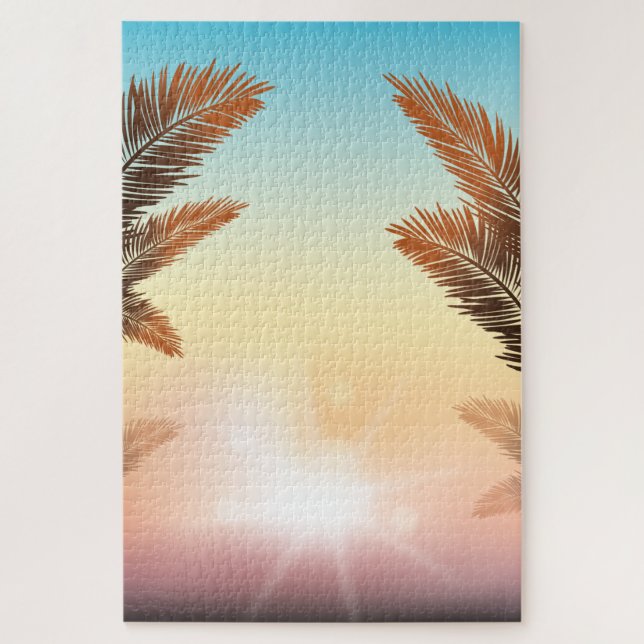 Puzzle Palmiers Au coucher Du Soleil (Vertical)