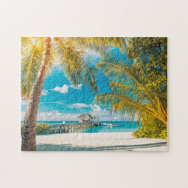 Puzzle Palmiers sur un beau coucher du soleil (Horizontal)