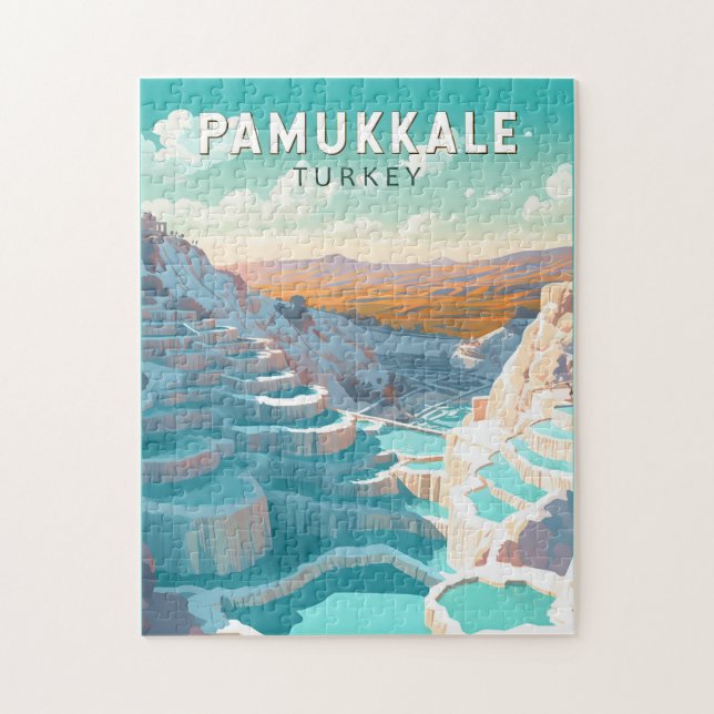 Puzzle Pamukkale Turquie Travel Art Vintage (Vertical)