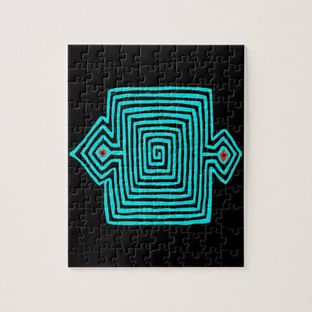 Puzzle Panama Mola Tortoise - Noir bleu (Vertical)