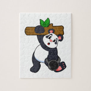 Puzzle Panda avec bois à l'entraînement Force