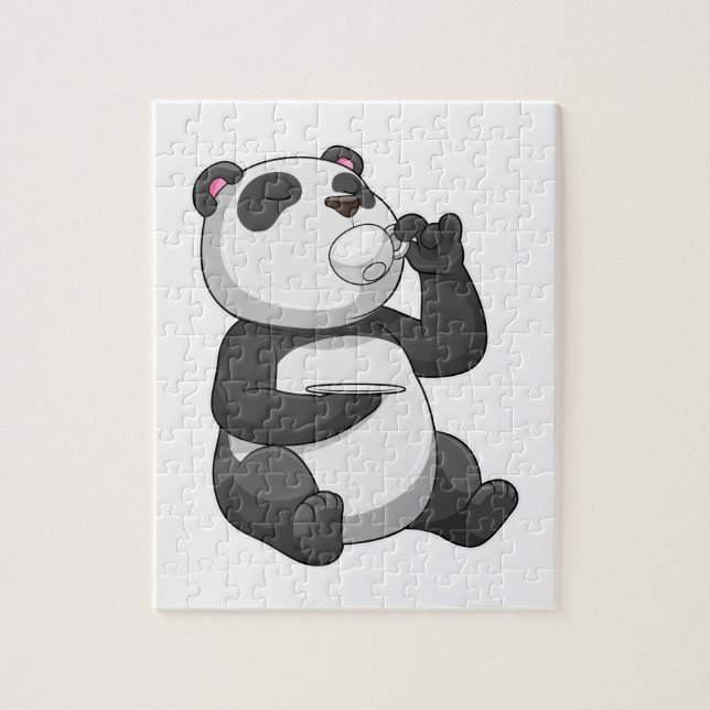 Puzzle Panda avec Tea Cup (Vertical)