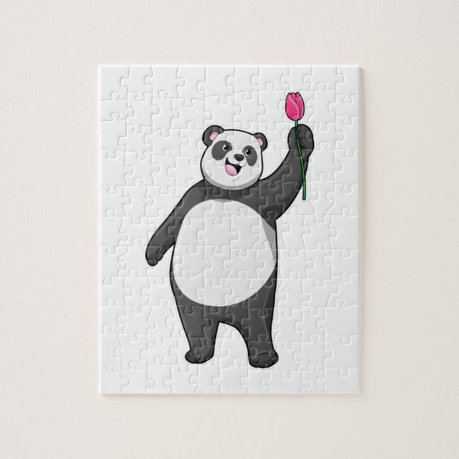 Puzzle Panda avec Tulipe (Vertical)