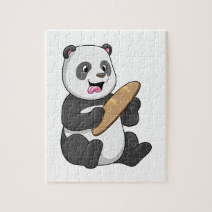 Puzzle Panda comme boulanger avec pain