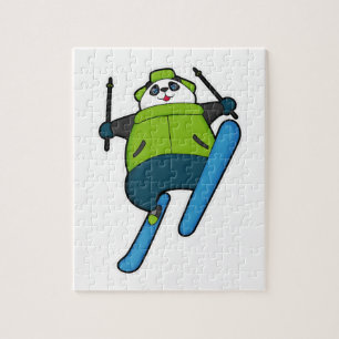 Puzzle Panda comme Saut à ski avec Ski
