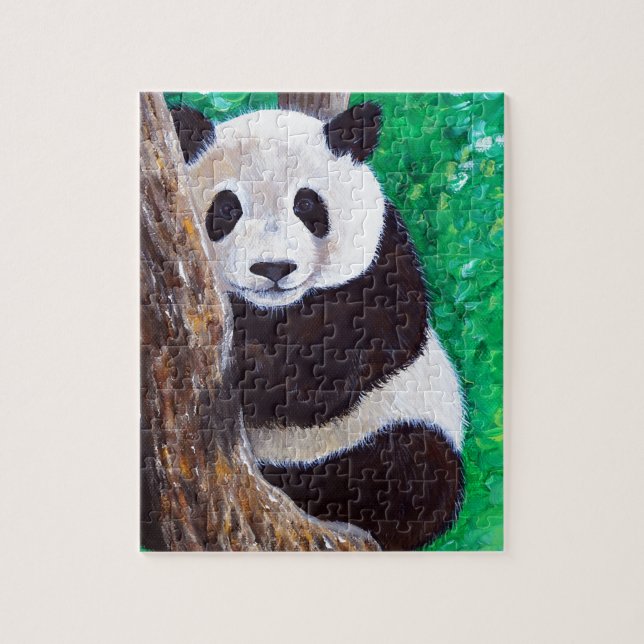 Puzzle Panda dans une peinture d'arbre (Vertical)