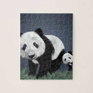 Puzzle panda ours mignon animal câlin noir blanc doux
