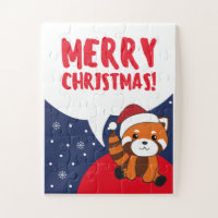 Panda Rouge Noël Neige Animaux d'hiver Pandas