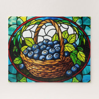Puzzle Panier Blueberry en verre tendu