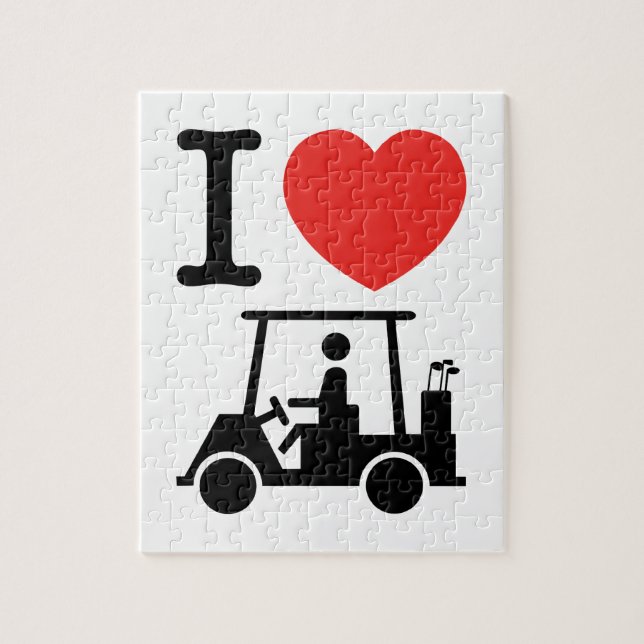 Puzzle Panier de golf I Heart (Love) (Vertical)