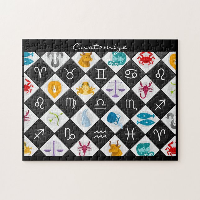Puzzle Panneau solaire Zodiac Calendrier Astrologie Thund (Horizontal)