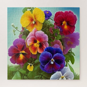 Puzzle Pansies colorées -AI ART