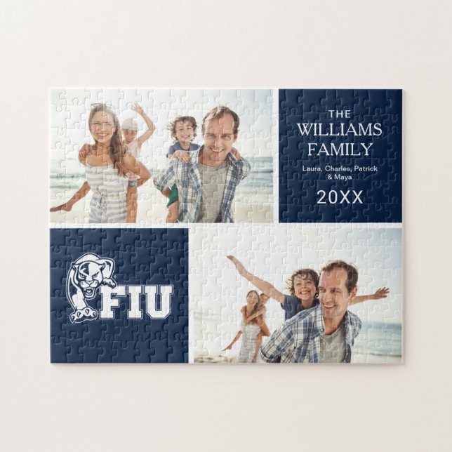 Puzzle Panthers de la FIU - Logo blanc (Horizontal)