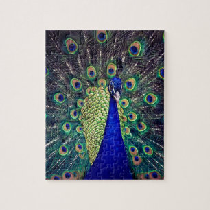Puzzle Paon bleu cobalt