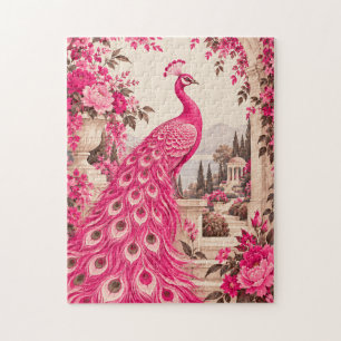 Puzzle Paon botanique de mariage Pink Couture