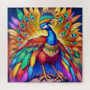 Puzzle Paon vibrant