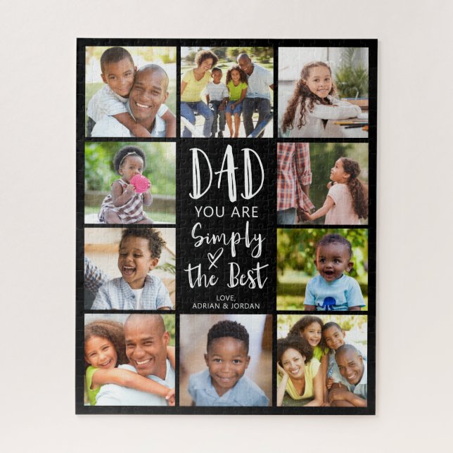 Puzzle Papa 10 Photo Collage Simplement Le Meilleur Perso (Vertical)