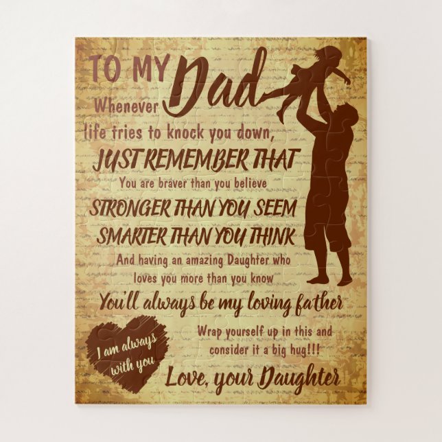 Puzzle Papa Fille Père Fête de Noël Jeu (Vertical)