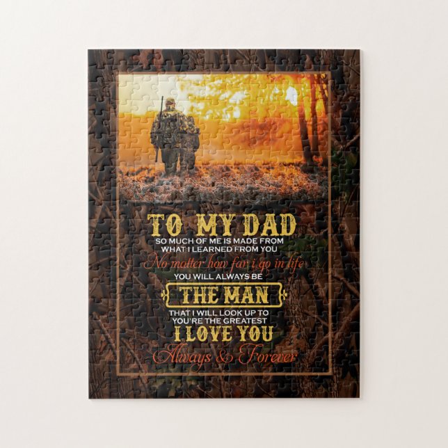 Puzzle Papa Gifts | Lettre À Mon Père L'Homme Que Je T'Ai (Vertical)
