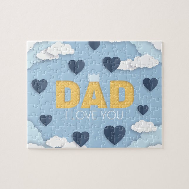 Puzzle Papa, je t'aime, fête des pères cadeau (Horizontal)