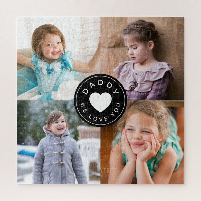 Puzzle Papa We Love You Photo Collage (Vertical)