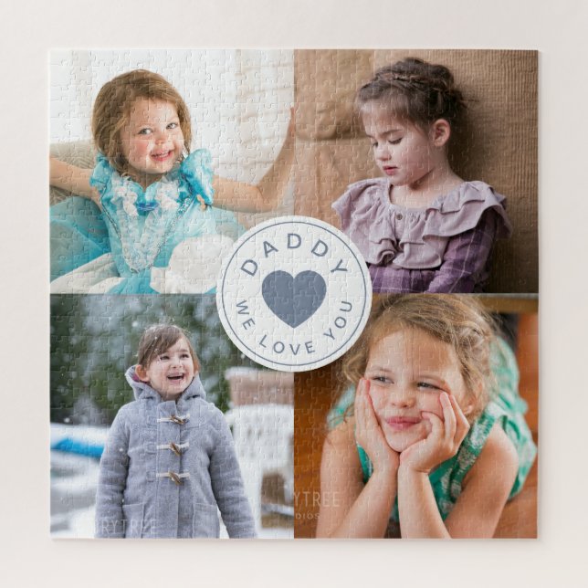 Puzzle Papa We Love You Photo Collage (Vertical)