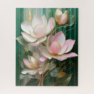 Puzzle Papier peint en fleurs japonais Magnolia Art