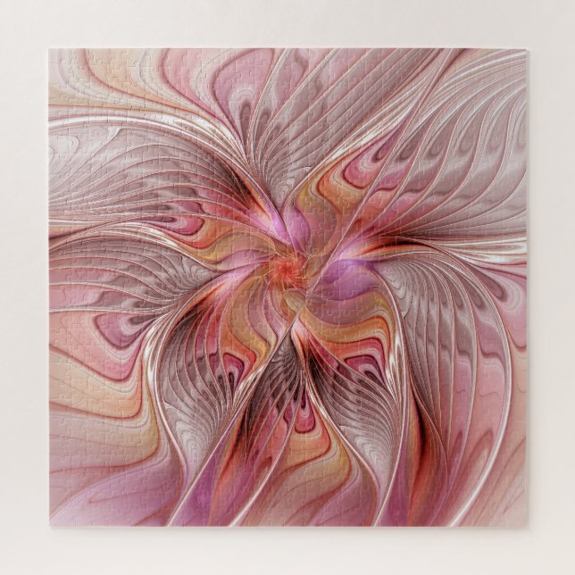 Puzzle Papillon Abstrait coloré Imaginaire Fractal Art (Vertical)