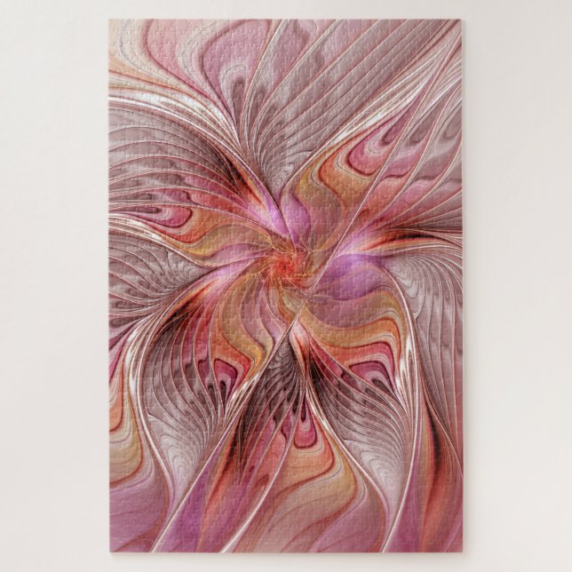 Puzzle Papillon Abstrait coloré Imaginaire Fractal Art (Vertical)