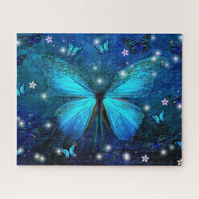 Puzzle Papillon bleu (Horizontal)