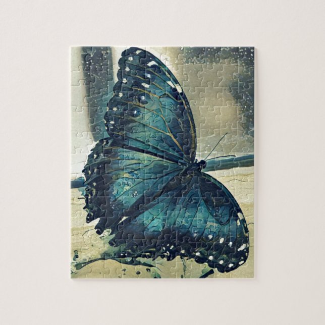 Puzzle Papillon bleu (Vertical)