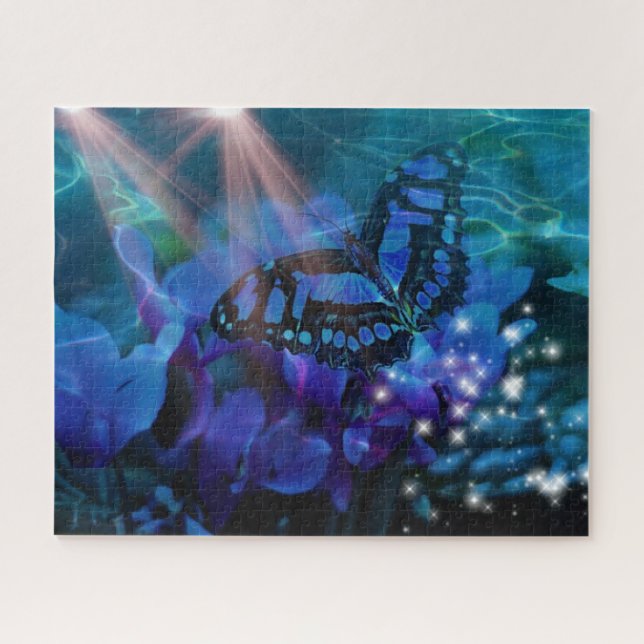 Puzzle Papillon bleu (Horizontal)