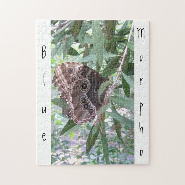 Puzzle Papillon bleu bleu commun (Vertical)