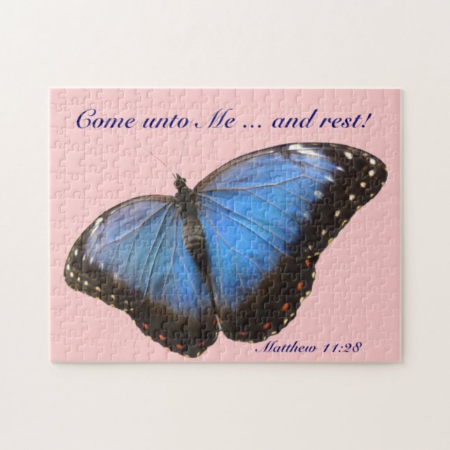 Puzzle Papillon bleu exotique (Horizontal)